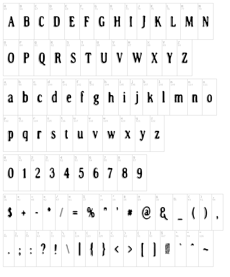 Road to nowhere font map